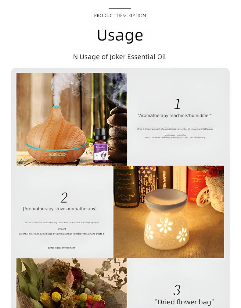 Essential Oils for Aroma Diffuser Air Humidifier